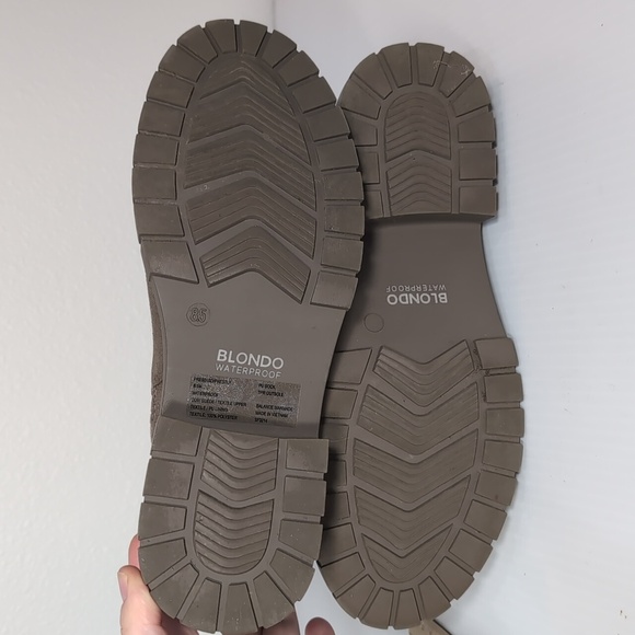 Blondo Prestly Waterproof Bootie Taupe Size 8.5 Side Zip Grey Tan - Picture 10 of 13